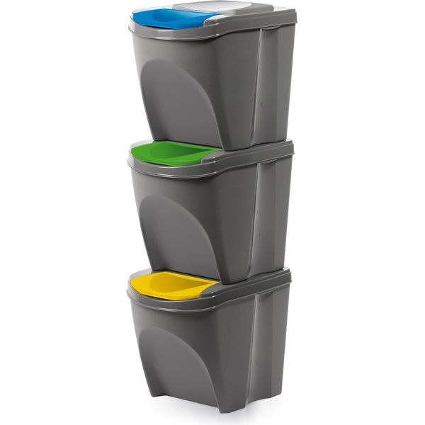 Kotarbau® Sistema Di Differenziazione Dei Rifiuti Secchio 3 Pz. Selezionatore Di Rifiuti Per La Cucina-image