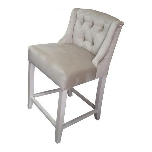 Chesterfield Sedia Bar Sgabello Sgabello Bar Bancone Design Poltrona Tessile-image