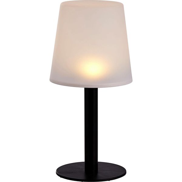 Lampada Da Tavolo A Led Solare In Bianco Caldo - Circa Ø 15 Cm X 31 Cm - Bianco / Nero-image