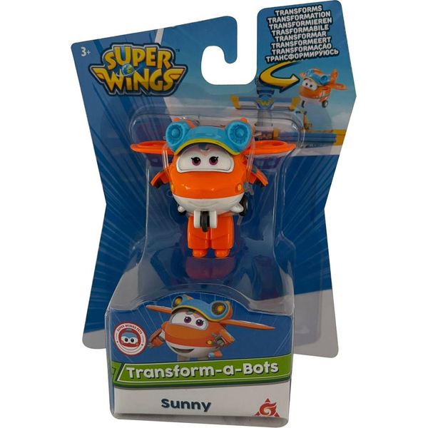 Super Wings, Mini Sunny, Arancione, Transform-A-Bots-2-In-1 Robot E Aeroplano, Flyer, Figura Da Collezione-image