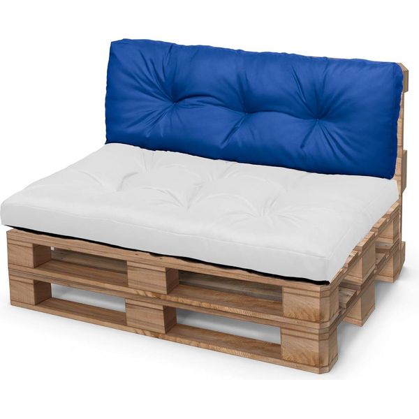 Cuscino Per Pallet 120X40 Cm Blu - Impermeabile E Resistente Ai Raggi Uv - Cuscino Per Europallet - Mobili Da Giardino Per Esterni - Oeko-Tex-image