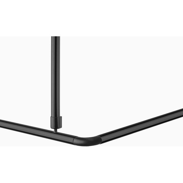 Supporto A Soffitto In Alluminio Nero Senza Barriere, Lunghezza Extra 120 Cm! Per Asta Doccia Angolare-image