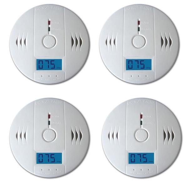 Tolletour 4X Co Medler Rilevatore Di Fumo Allarme Antincendio Pausa E Test Pulsante Indicatore Di Batteria Bianco-image