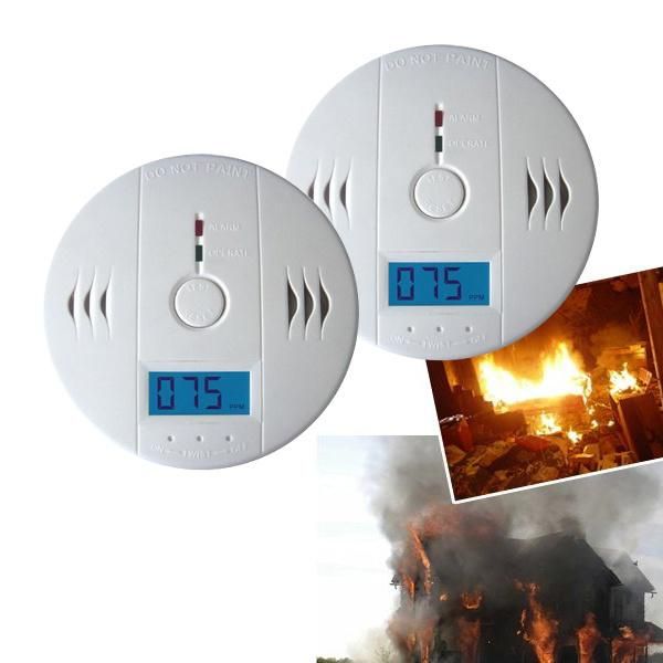 Jiubiaz 2X Co Medler Rilevatore Di Fumo Allarme Incendio Pausa E Test Pulsante Indicatore Di Batteria Bianco-image