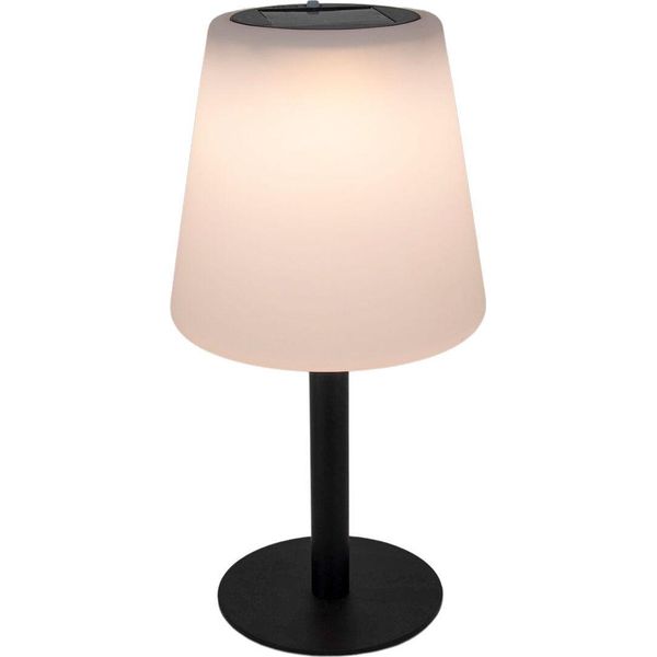 Lampada Led Solare 30 Cm - Bianco Caldo - Lampada Da Tavolo Con Base Nera-image