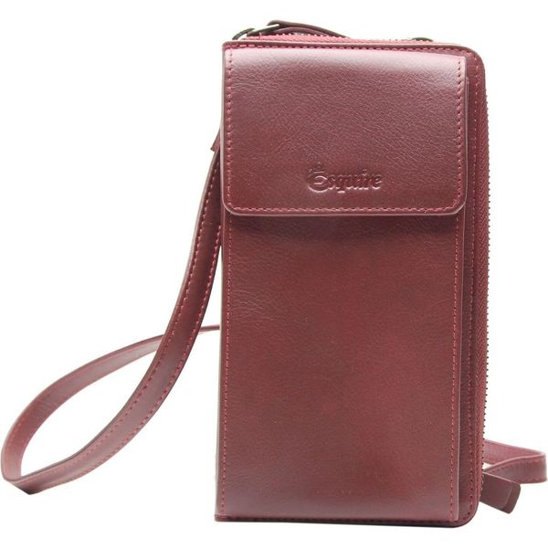 Esquire Pelle Portafoglio Borsa Per Cellulare Peru Phone Wallet Bag Red Bordeaux-image