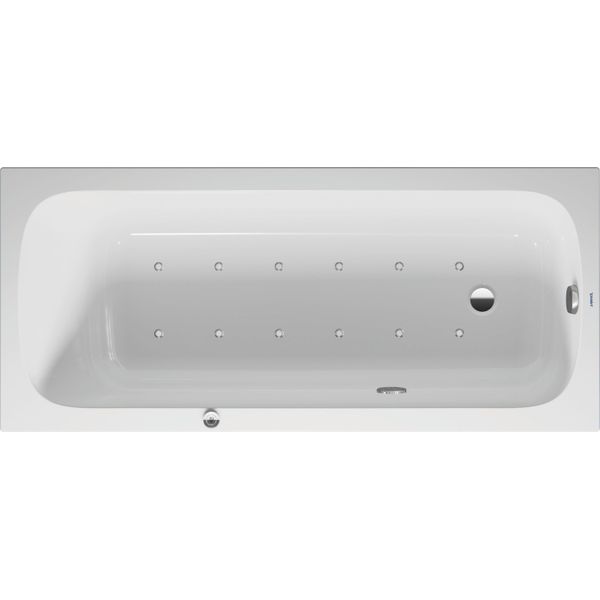 Baignoire BalnéO Duravit Quatego, Version à Encastrer, Simple Dos, BâTi-Support, Garniture De Vidage Et De Trop-Plein, SystèMe Air, 1700X750Mm, 760612000AS0000, 760612000AS0000-image