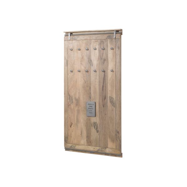 MASSIVMOEBEL24 | Wandgarderobe Mango 100X8X190 Whitewash Lackiert Railway #3008-image