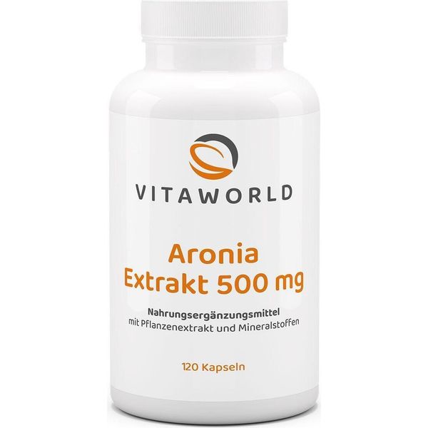 Vitaworld Estratto Di Aronia 500 Mg | 120 Capsule | Alto Contenuto Di Opc | Con Zinco E Selenio | Vegano-image