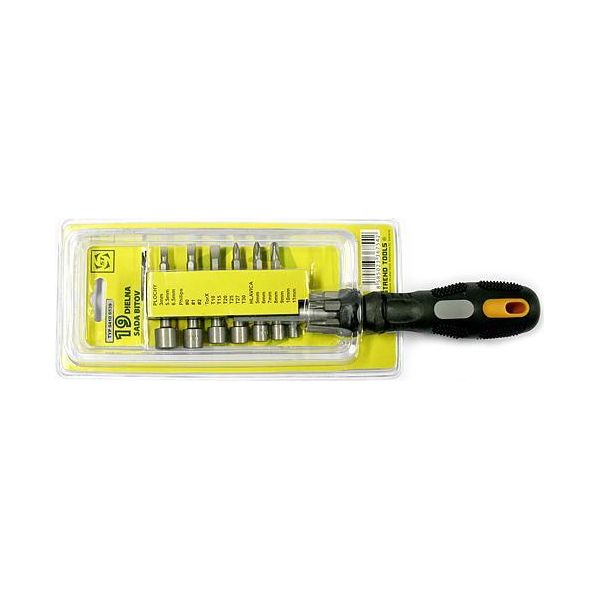 Set Di Inserti E Bussole Strend Pro SD0539, 19 Pezzi, Con Cacciavite A Cricchetto-image