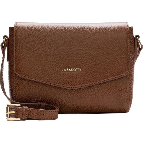 Lazarotti Pelle Borsa A Tracolla Bologna Leather Flat Crossbody Bag Brown Marrone-image