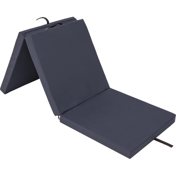 Hobbygarden Materasso Pieghevole Ben - 180×65×6 Cm, Pieghevole, Letto Per Ospiti E Tappetino Da Palestra, Rivestimento Aloba, Facile Da Pulire E Mobile Grigio-image