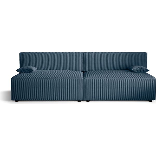 Divano Letto Alvito X2, Colore: Blu. Materiale: Velluto A Coste. A: L: 272 Cm, A: 85 Cm, L: 94 Cm, Divano Con Rete E Funzione Letto, Divano Letto, Divano Letto, Divano Letto, Divano Letto.-image