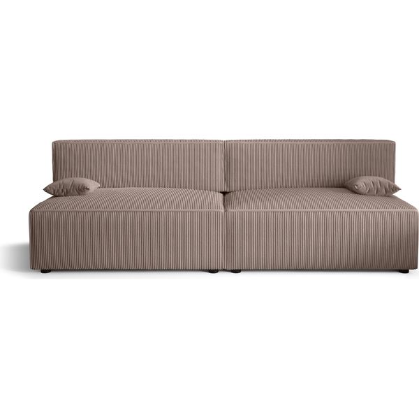 Divano Letto Alvito X2, Colore: Marrone Chiaro. Materiale: Velluto A Coste. A: L: 272 Cm, A: 85 Cm, L: 94 Cm, Divano Con Rete E Funzione Letto, Divano Letto, Divano Letto, Divano Letto, Divano Letto.-image