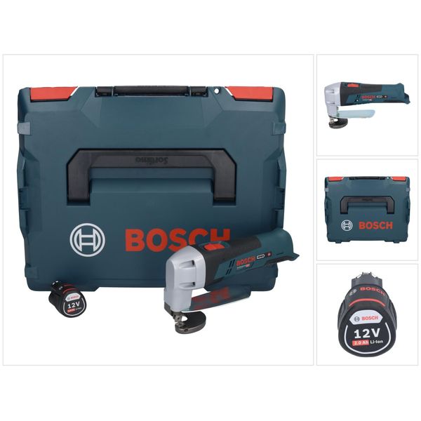 Bosch Gsc 12V-13 Taglierino Professionale A Batteria 12 V + 1X Batteria Ricaricabile 2,0 Ah + L-Boxx - Senza Caricabatterie-image