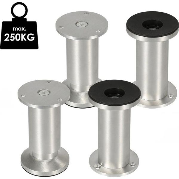 Swanew 4X Piedini Per Mobili Piedini Per Zoccoli Piedini Regolabili Piedini Per Divani Piedini Per Mobili Regolabili-Alluminio-120 Mm-image