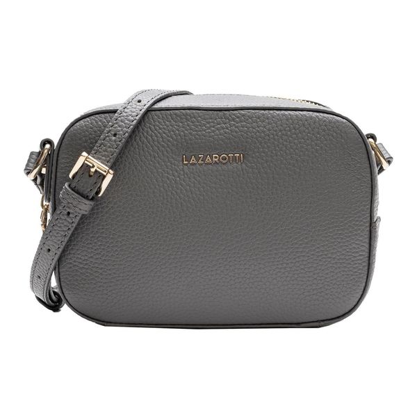Lazarotti Pelle Borsa A Tracolla Bologna Leather Shoulder Bag Grey Grigio-image