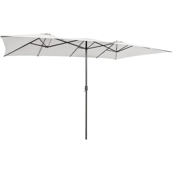 Costway Ombrellone Doppio 426X265Cm, Ombrellone Rettangolare, Protezione Uv, Ombrellone Da Giardino Grande Xxl, Ombrellone Da Patio Con Manovella, Ombrellone Da Mercato Per Piscina, Terrazza, Giardino-image