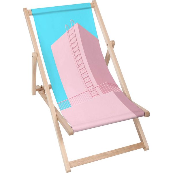 Lettino Dreamroots Pieghevole In Legno, Legno Di Faggio Fino A 130 Kg, Lettino Pieghevole Con Regolazione Dell'inclinazione Dello Schienale In 3 Fasi, Summer Pink-image