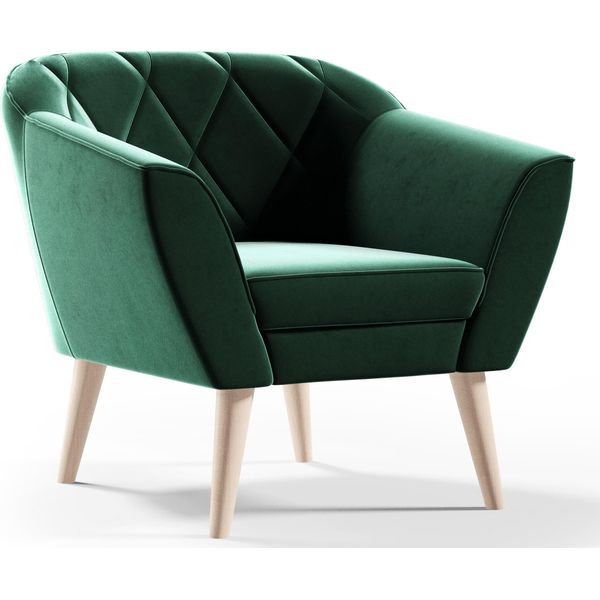 Poltrona In Velluto Gutto Poltrona In Velluto Verde Karo Poltrona Tv In Stile Scandinavo Poltrona Imbottita Su Gambe In Legno Alte Alte-image