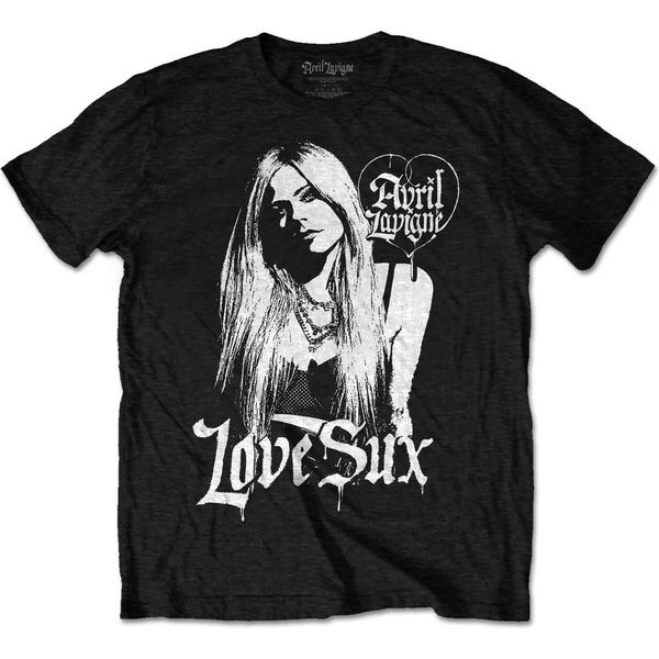 Avril Lavigne - Maglietta "Love Sux"" Per Uomo/Donna Unisex RO4874 (S) (Nero)"-image
