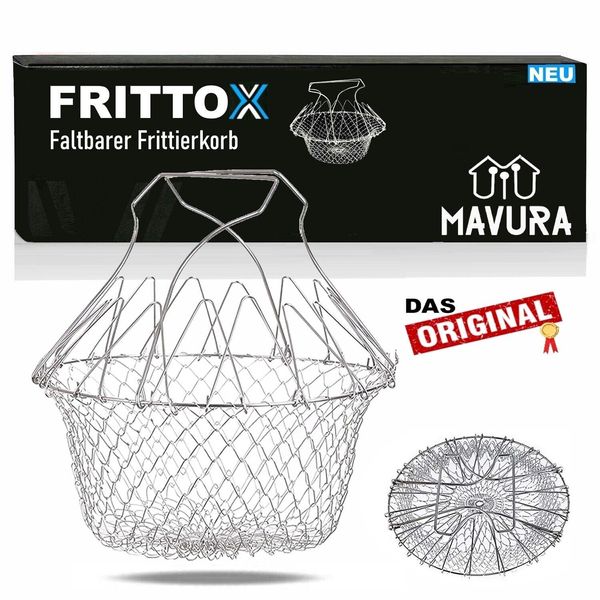 Cestello Per Friggere Frittox Pentola In Acciaio Inox Setaccio Filtrante Setaccio Pieghevole Cestello Per Friggere-image