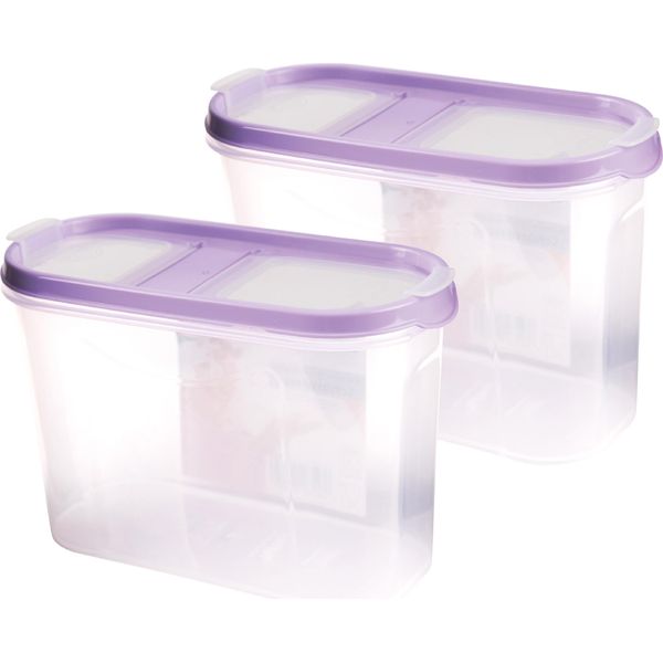Barattoli Per La Conservazione Con Coperchio 1,4 Litri (Confezione Da 2 / Viola), Contenitore Ermetico Per Alimenti Sfusi Senza Bpa, Set Di Contenitori Per La Conservazione - Barattoli Per La Conservazione Degli Alimenti Con Coperchio A Cerniera-image