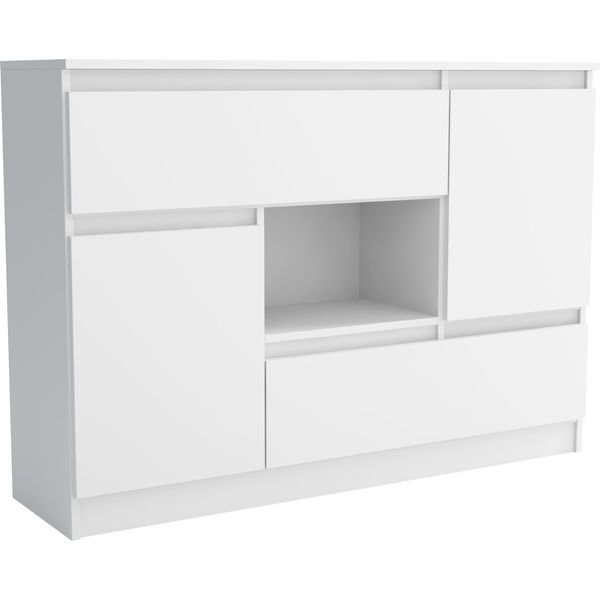 Cassettiera Con 2 Cassetti, Colore: Bianco, A: 120 X 85 X 30 Cm-image