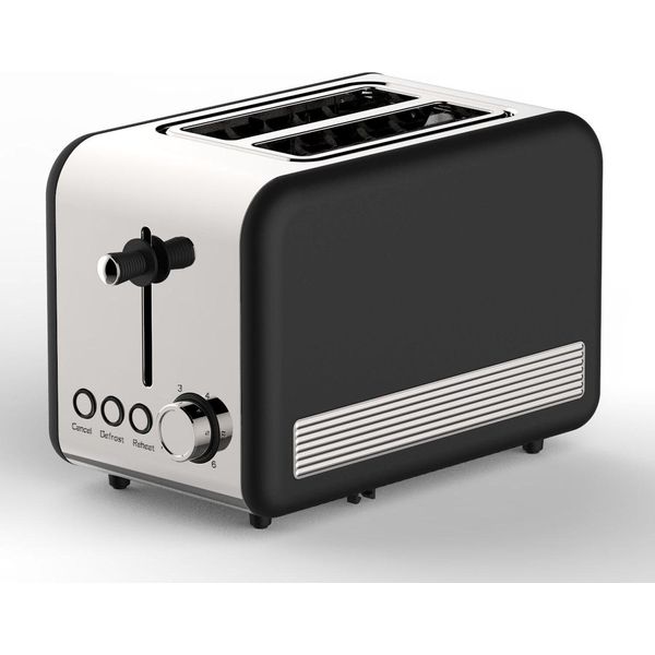 Tostapane Retro 2 Fette Macchina Per Tostare 850 Watt Bianco/Argento-image