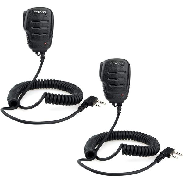 Retevis RS111 Walkie Talkies Altoparlante Microfono 2 Poli Compatibile Con UV-5RUV-5R BF-888S BF-88E RT24 RT27 Radio (2 Pezzi)-image