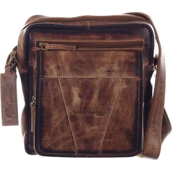 Greenland Nature Pelle Borsa A Tracolla Mascu & Line Crossbody Bag Brown Marrone-image
