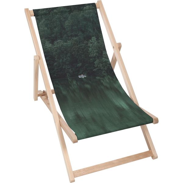 Lettino Dreamroots Pieghevole In Legno, Legno Di Faggio Fino A 130 Kg, Lettino Pieghevole Con Regolazione Dell'inclinazione Dello Schienale In 3 Fasi, Emerald-image