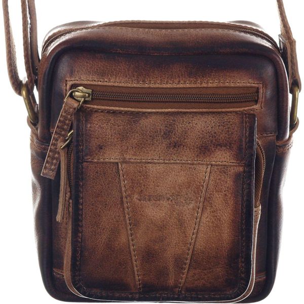 Greenland Nature Pelle Borsa A Tracolla Mascu & Line Crossbody Bag Brown Marrone-image