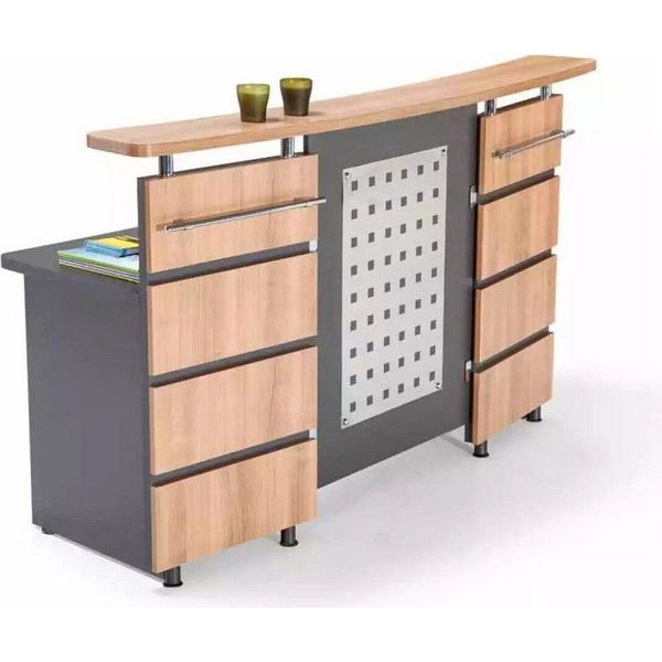 Banco Reception/Cassettiera In Legno Grigio Mobili Per Ufficio Jvmoebel-image