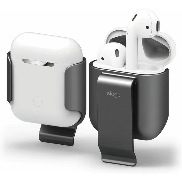 Clip Di Trasporto Elago Per Airpods 2 / Airpods 1 Grigio Scuro Metallizzato-image