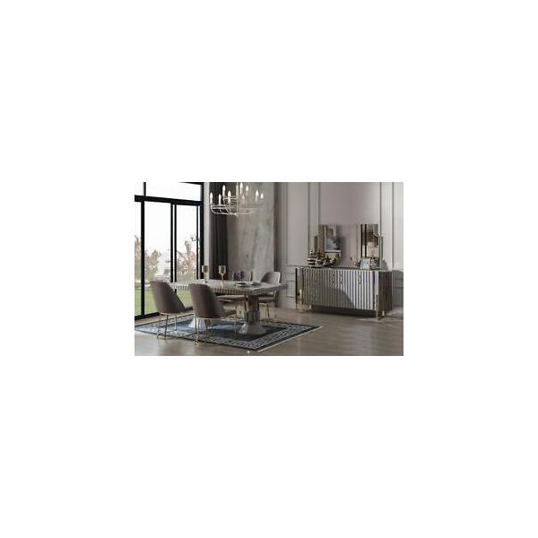 Set Sala Da Pranzo Tavolo+6X Sedie In Legno Grigio Jvmoebel-image