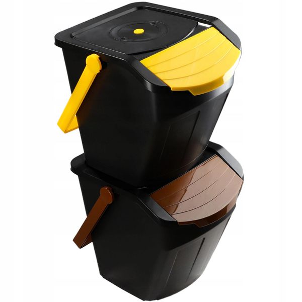 Set Di Contenitori Per Il Riciclaggio Kadax "Loras"", Contenitore Per Rifiuti Con Coperchio, Raccoglitore Di Rifiuti, 25L, 2 Pezzi"-image