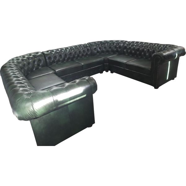 Divano Angolare Chesterfield Divano A U In Pelle Divani Angolari Divano In Pelle Moderno Nuovo-image
