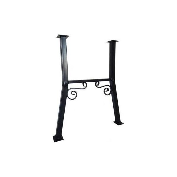 2X Gambe Tavolo Telaio Tavolo Tavolo Giardino Tavolo Parco Gambe Tavolo Acciaio Nero Nice 9456-image