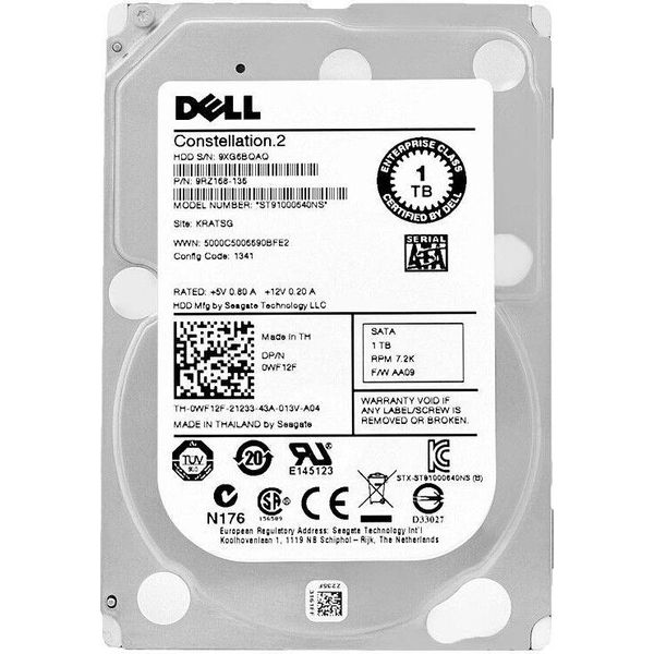 Disco Rigido Dell 1TB ST91000640NS 7200Rpm 64MB Cache Sata Iii 2,5'' Pollici 0WF12F-image