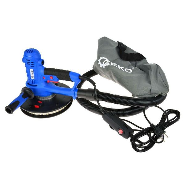 Geko Smerigliatrice Per Cartongesso 800 W, 190 Mm Con Luce Led E Borsa G80267-image