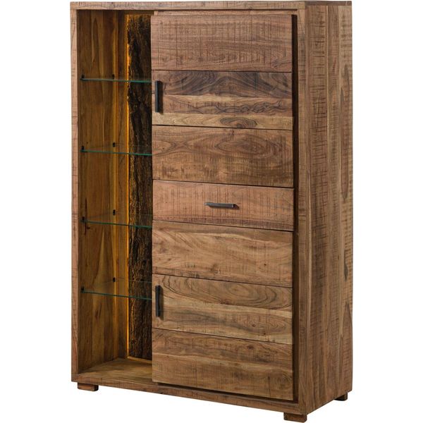 MASSIVMOEBEL24 | Bark #106 Credenza In Legno Di Acacia - Laccato / Naturale 100X40X150-image