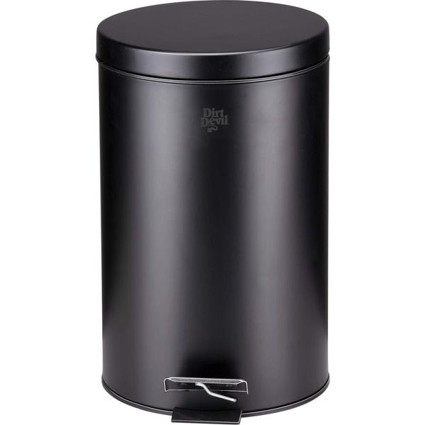 Cestino A Pedale Dirt Devil Da 12 Litri - Meccanismo Di Chiusura Morbida Del Cestino - Cestino In Acciaio Inox Con Cestino Interno Rimovibile - Per Bagni - 27,5 X 25,5 X 40,2 Cm - Nero-image