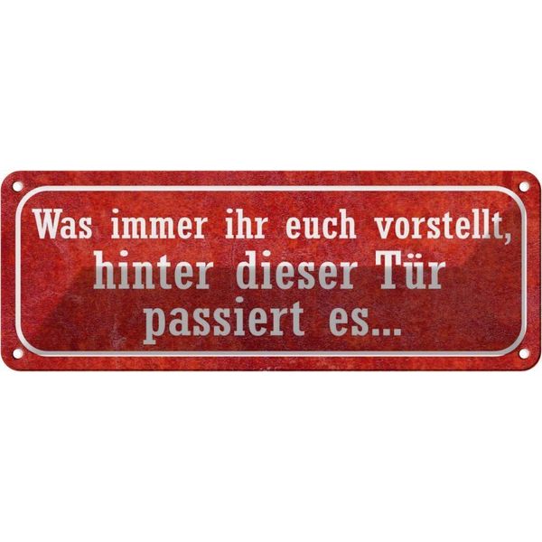 Vianmo Insegna Di Latta 10X27 Cm Hinter Dieser TüR Passiert Es-image