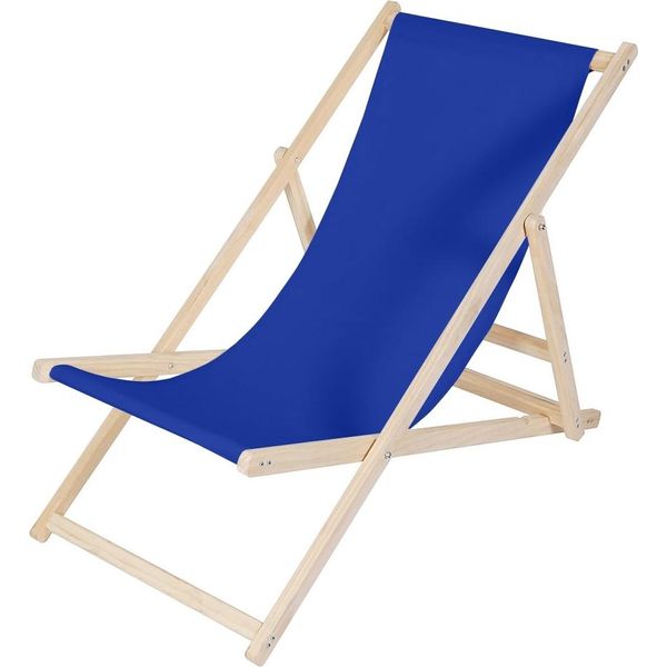 Mucola Sedia Da Spiaggia Pieghevole Sdraio In Legno Sdraio Da Giardino Sdraio Da Giardino Sdraio Pieghevole - Blu-image