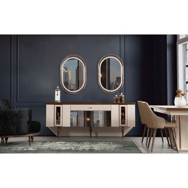 Credenza In Legno Beige 212 X 48 X 84 Cm Jvmoebel-image
