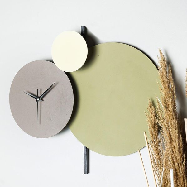 Opviq, Pavimento - Verde, Orologio Decorativo Da Parete In Metallo, 100 % Metallo, Verde, 48 X 48 Cm-image