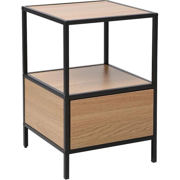 Comodino Geza - Rovere / Nero-image