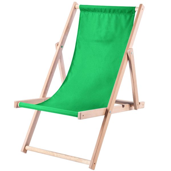 Sdraio Kadax, Sedia Da Spiaggia In Legno, Lettino "Tulon"" Con Portata Fino A 120 Kg, Verde"-image