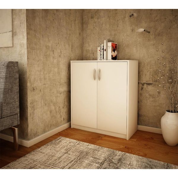 Cassettiera Con Ante Iboja – Bianco-image